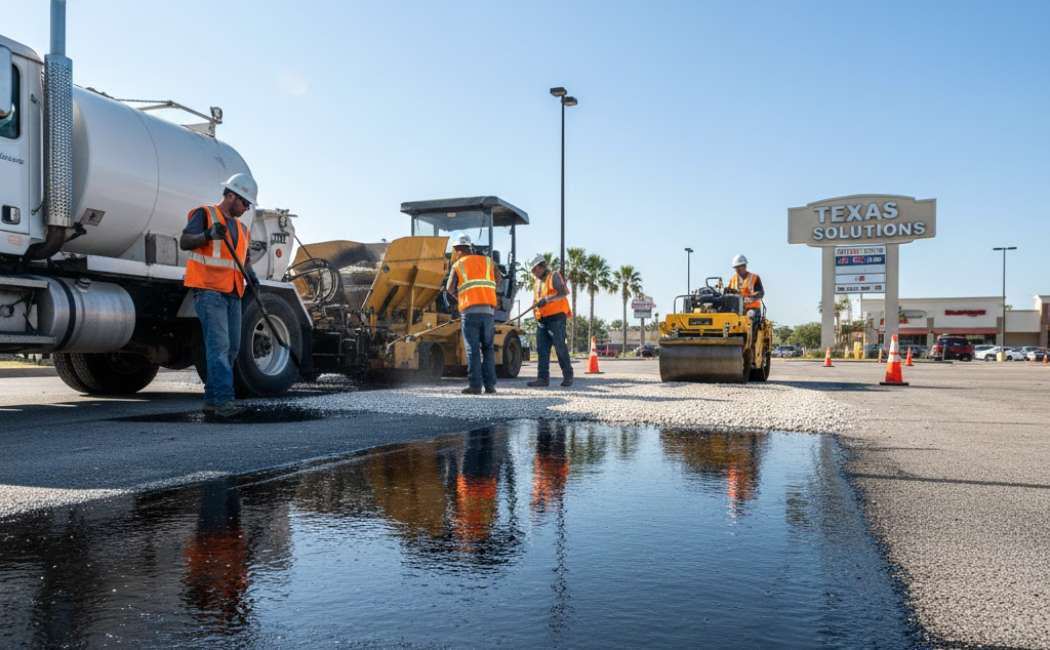 Professional asphalt sealcoating and chip sealing for long-term protection